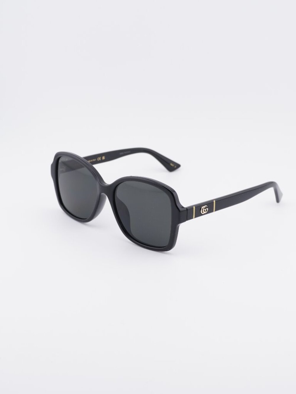 Gucci GG0765SA 005 Sunglasses Black Butterfly Frame, Grey Lenses